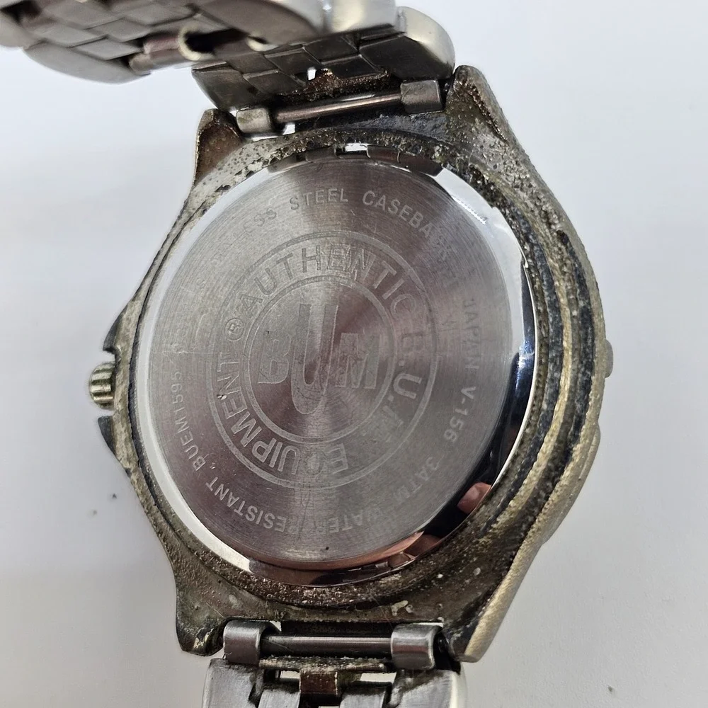 BUM Equipment Men's Analog Watch 38MM Black Dial Gray Band 7.5